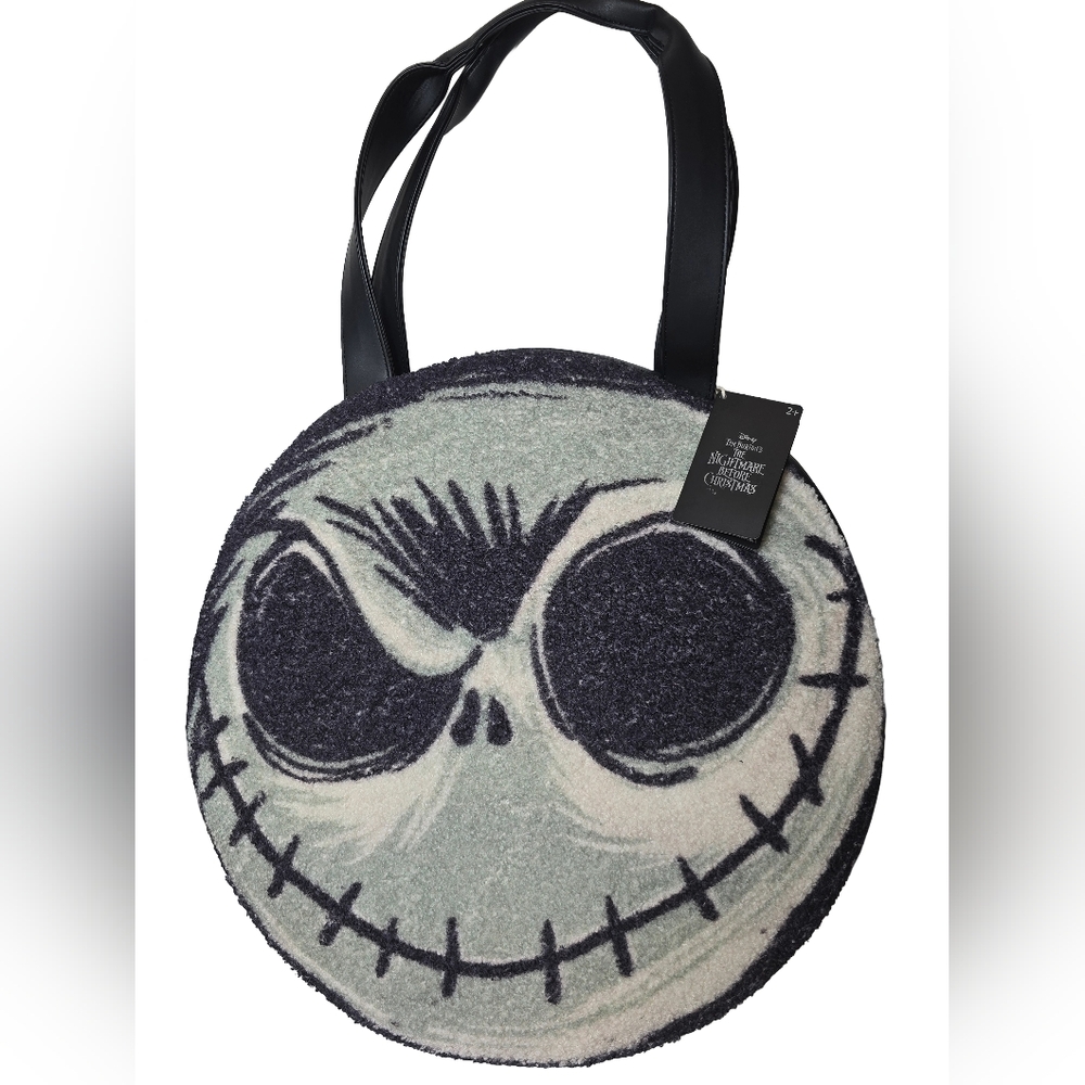 Jack Skellington Round Tote Bag - Black & White